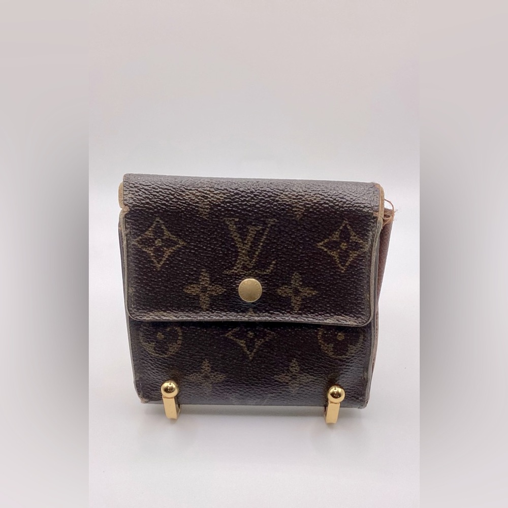 Authentic - Louis Vuitton Brown Leather Monogram Wallet